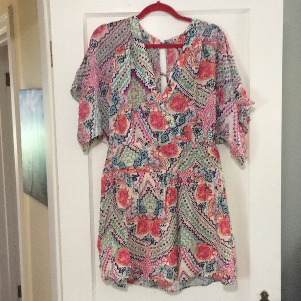 Anthropologie Floral Dress with Semi Open Back